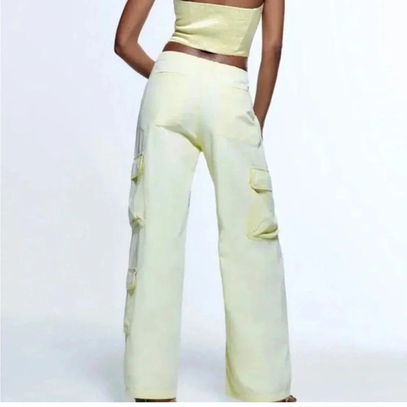 Zara Lime Green Cargo Pants - Picture 2 of 4